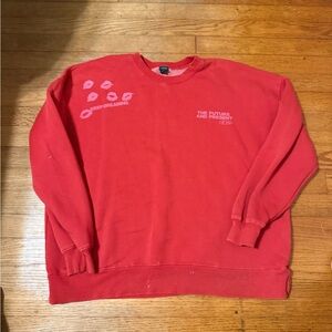 wild fable Red Crewneck Sweatshirt with Pink Graphic Accents